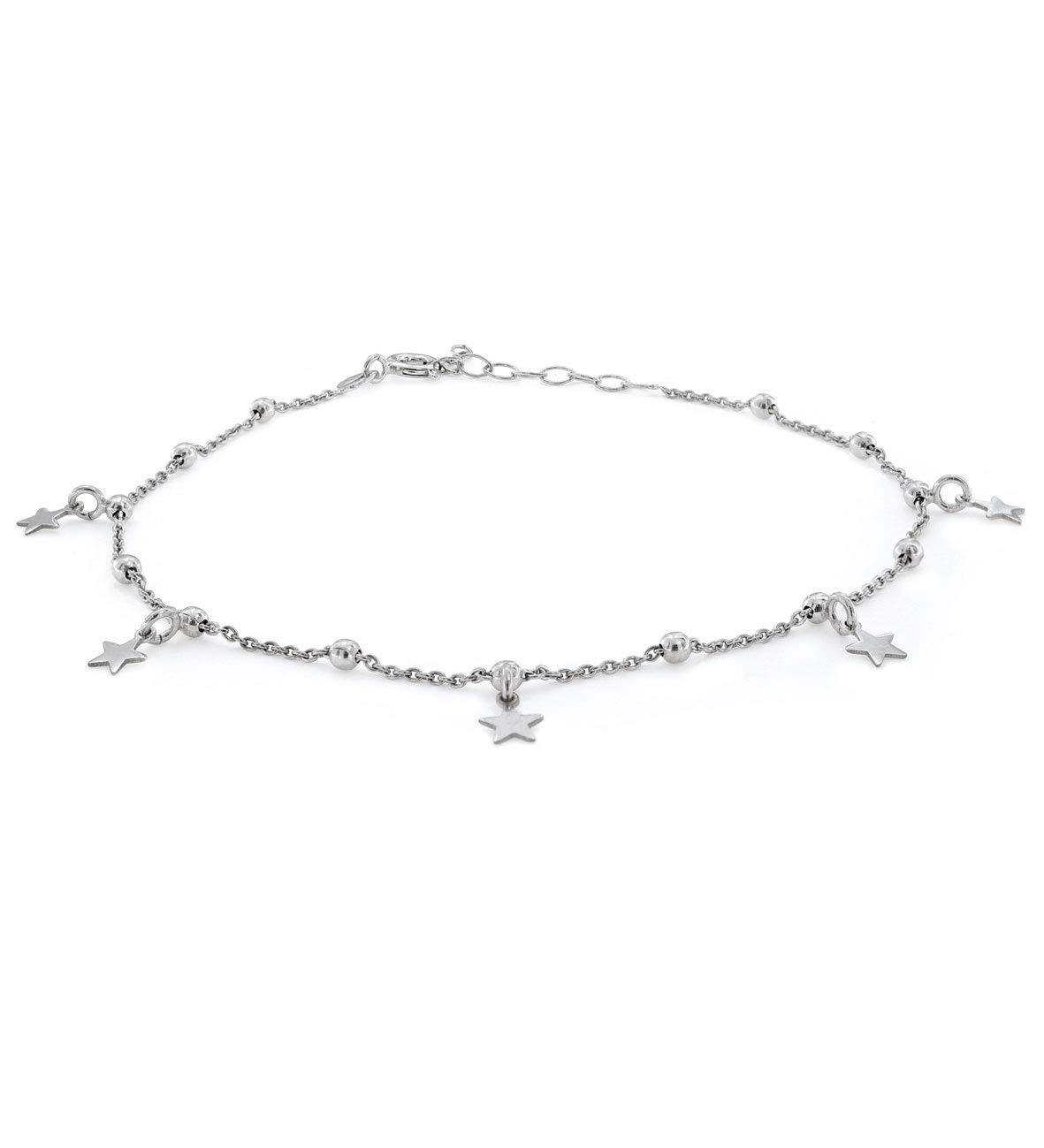 Linea Italia Gioielli - Cavigliera Regolabile per Donna in Argento 925 con Stelline - Made In Italy
