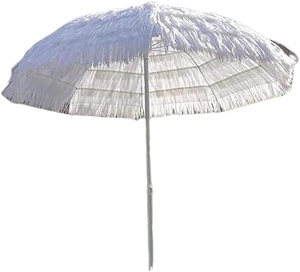 2,4 m Strandschirm UPF50+, tragbarer Tiki-Regenschirm imitiert Stroh