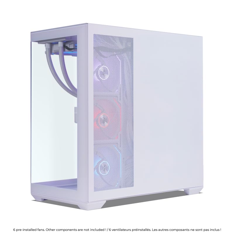 Spirit Of Gamer - Spark Artic, Case PC Gaming RGB Aquarium, Compatibile ATX/mATX/mITX, 6 Ventole ARGB da 120 mm incluse, Torre Gaming Vuota con Pannello Frontale e Laterale in Vetro Temperato da 4 mm