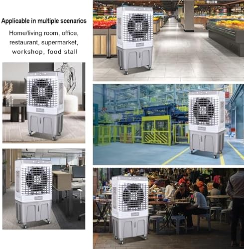 Portable Evaporative Air Cooler, 3-Speed Swamp Cooler with 120° Oscillation, Ideal for Outdoor & Indoor Use, Knob Control, 60L/16 Gallon Capacity