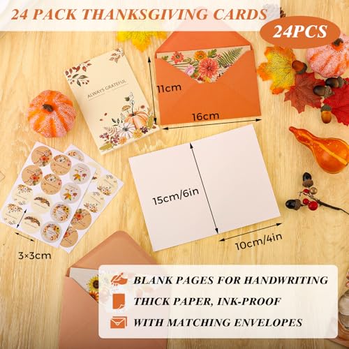 24-Count Thboxes 4 x6 Thanksgiving Greeting Cards w/ Envelopes and Stickers (6 Designs) 3.49 + Free Shipping w + 50% Off Code AW8MOKDN - image 2