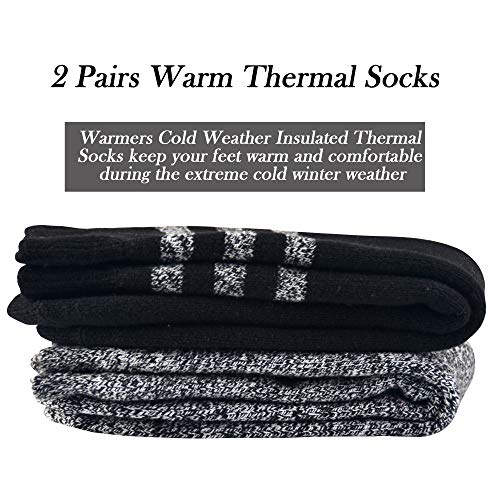 JORMATT Mens Thick Thermal Socks Insulated Heated Heavy Warm Socks For Winter Cold Weather 2 Pairs2