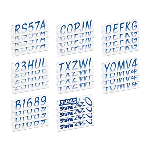 Image of STIFFIE Whipline Navy /White 3 inch Boat & PWC Registration Decals • Numbers Letters Stickers