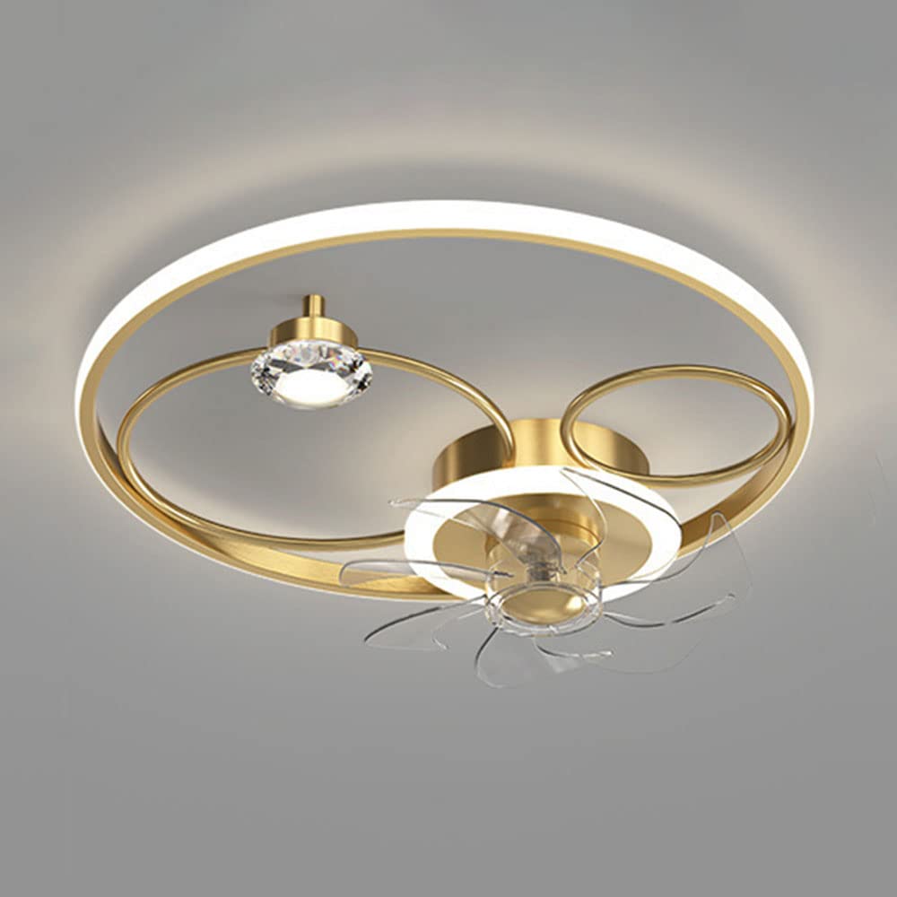 Ventilateur d'éclairage LED variable silencieux plafonnier or 22in