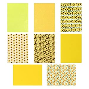 EXCEART 8 Vellen Zonnebloemen Gedrukt Faux Leather Vel Pu Grain Geweven Synthetisch Leer Vel Diverse Voor Oorbellen…