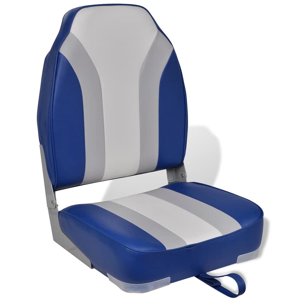 Asiento plegable para barco con respaldo alto, material PVC, 43 x 39,5 x 60 cm, soporta hasta 100 kg, compatible con platos giratorios, ideal para veleros, yates, catamarán, jolles