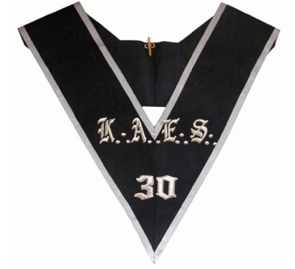 Collare Massonico Regalia - AASR - 30° Grado - KAES, Retro nero