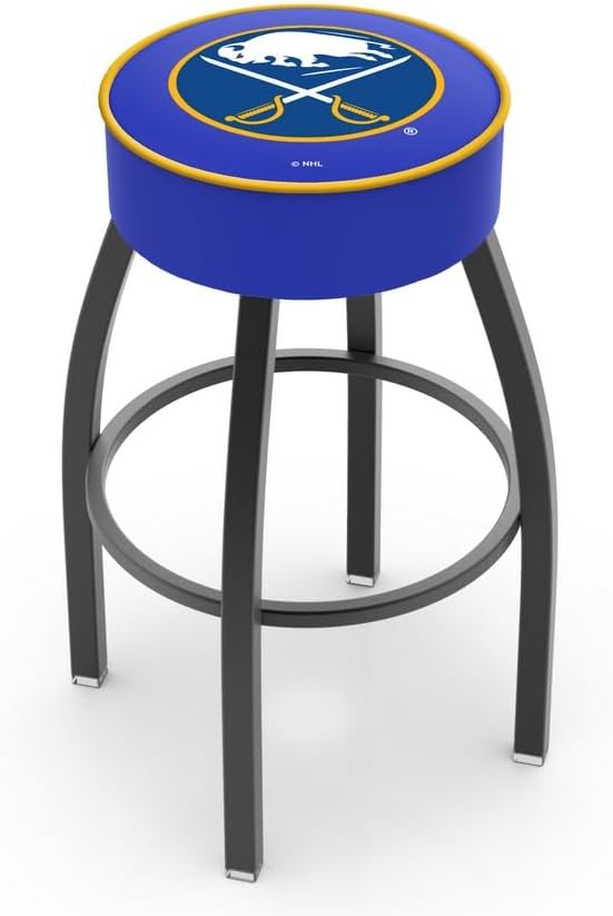 L8B1 Buffalo Sabres 25" Swivel Counter Stool with Black Wrinkle Finish