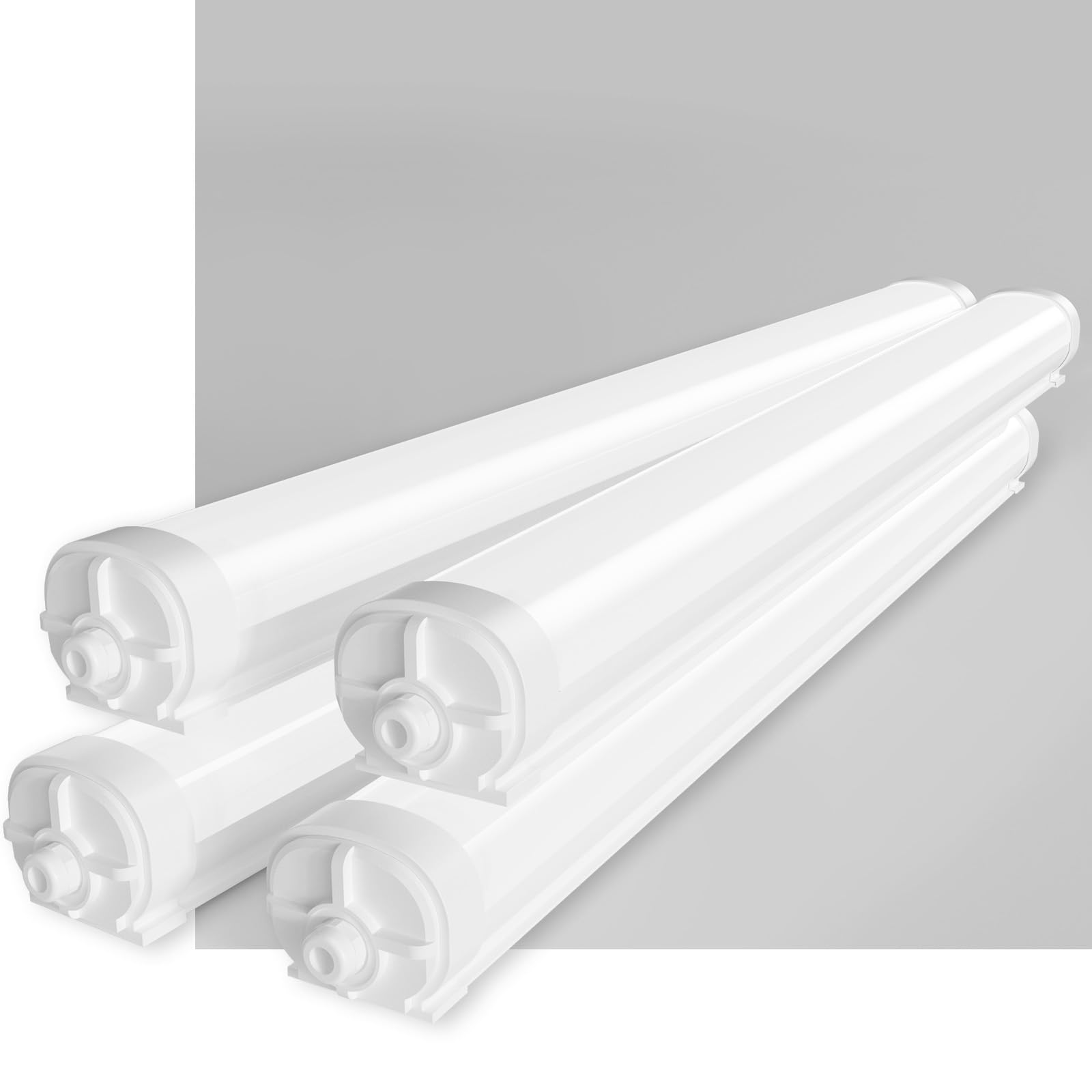 Lot de 4 Réglette LED 120cm Néon LED 6000K Blanc Froid 36W 4500LM IP65 Étanche Connectable jusqu'à 20 Unités Haute Efficacité pour Garage, Atelier, Cave, Entrepôt