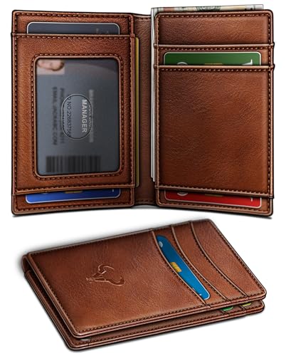Image of BULLIANT Slim Wallet For Men 12Cards,Magnetic Flip Build-in Money Clip Airtag Compatible-RFID Blocking