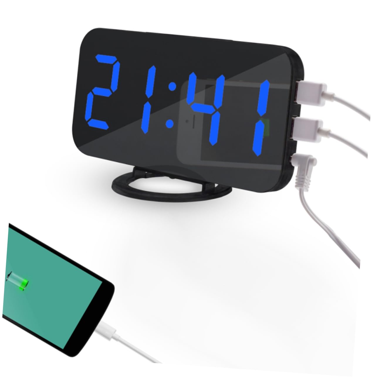 MAGICLULU Sveglia Digitale con Display LED e Luminoso Funzione Snooze e Dimmer Regolabile Due Porte USB per Caricare Dispositivi per Camera da Letto e Scrivania Stili multipli
