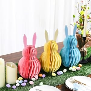 Easterdecorations3pcseasterbunnyhoneycombdiytablecenterpiecesetrusticreusablebunnyforspringhomeholidayfireplacetablepartydecor  Urban Country Home Decor Easter decorations 3pcs easter bunny honeycomb diy table centerpiece set rustic reusable bunny for spring home holiday fireplace table party decor  urban country home decor