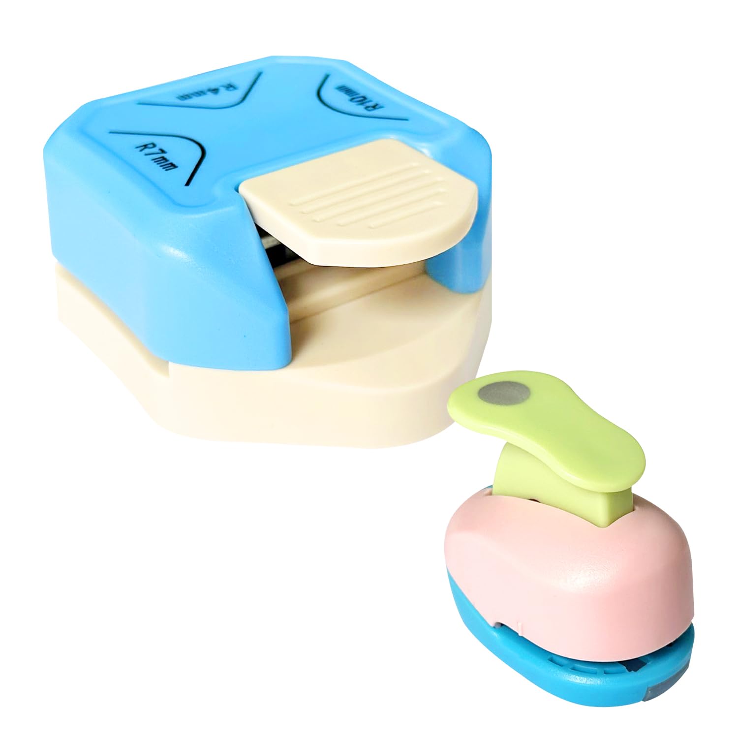 1 punzón de esquina azul con 1 punzón de círculo, esquina de Knife de malla prensa, perforadora de agujeros, mini círculo para tarjetas de felicitación, álbumes de recortes, artesanías