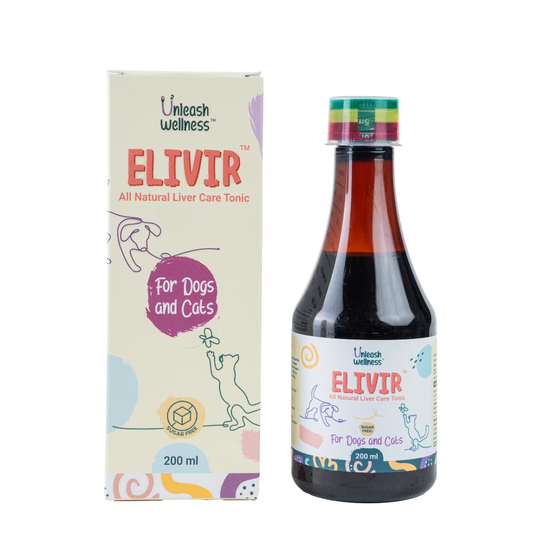 Unleash Wellness ELIVIR Natural Liver Tonic for Dogs & Cats | Amla, Mulethi, Ashwagandha, Giloy, Kali Mirch | Improves Liver & Kidney Function | Prevents Viral & Bacterial Infection | 200 ml (B0CKY35C2S) Amazon Price History, Amazon Price Tracker