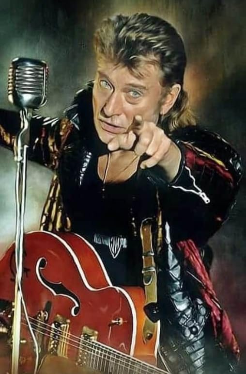 JLANEZS Johnny Hallyday 5D Diamant Peinture Point de Croix Plein Diamant Broderie Diamant mosaïque Autocollants décoration de la Maison,R171,60x80cm