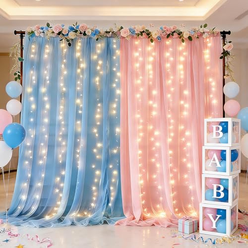 Ledido 2 Pack Cortina Tulle 10x10ft con Luces miniatura 1