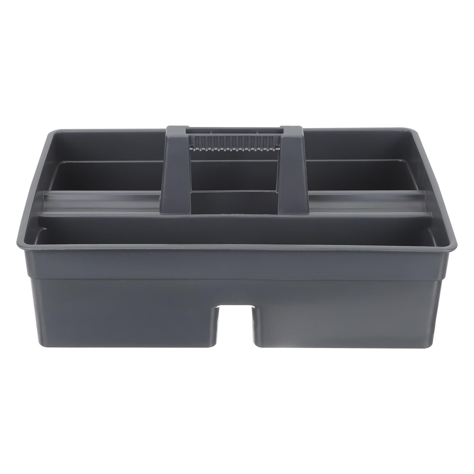 Baluue Panier de Rangement Plastique 3 Compartiments Petit Modèle Gris Foncé pour Nettoyage Outils Ménagers Boîte de Produits Nettoyage Empilable Maison Hôtel