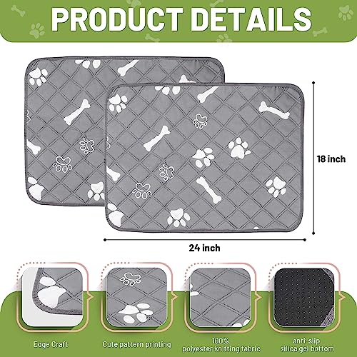 Image of PatiencET Washable Pee Pads for Dogs, 18'' x 24 inch Reusable Puppy Pads with Super Absorbent for Pet Training, Housebreaking and Incontinence, 2 Pack Puppy Potty Pads with Waterproof Bottom