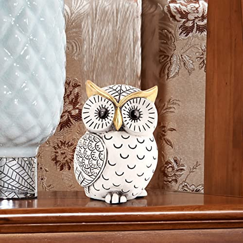 Owl Statue For Home Decor Accents,Owl Decor For Bookshelf Bedroom Living Room Office Table Desk Mantle Tv Stand Boho Decoration,Modern Shelf Decor Accents Animal Sculptures For Birds Lovers,Owls Gift #TOP4