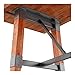 Glownary Industrial Bar Height Table Base, Rustic Mahogany Wood and Steel Trestle Design, 56.75x28.25x40.75 Inches, 300 lb Capacity, Brown with Adjustable Feet