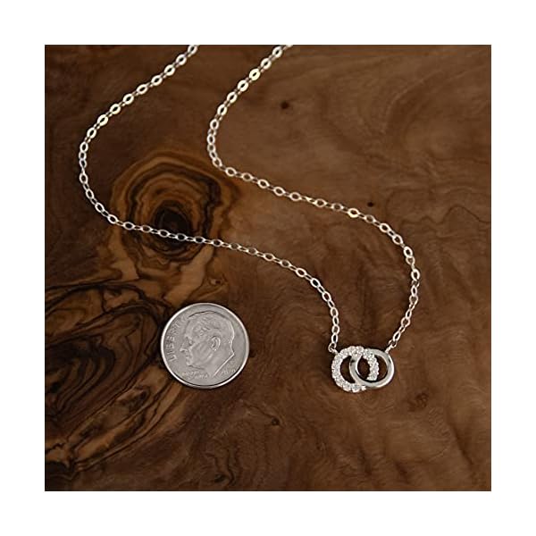 EFYTAL-Mom-Gifts-925-Sterling-Silver-Small-CZ-Interlocking-Circles-Necklace-for-Mother-Daughter-Necklaces-for-Women-Best-Birthday-Gift-Ideas-Pendant-Mothers-Jewelry-For-Her-Mothers-Day EFYTAL Sterling Silver Mother Daughter Necklace, Sentimental Jewelry Gifts for Mom and Daughter