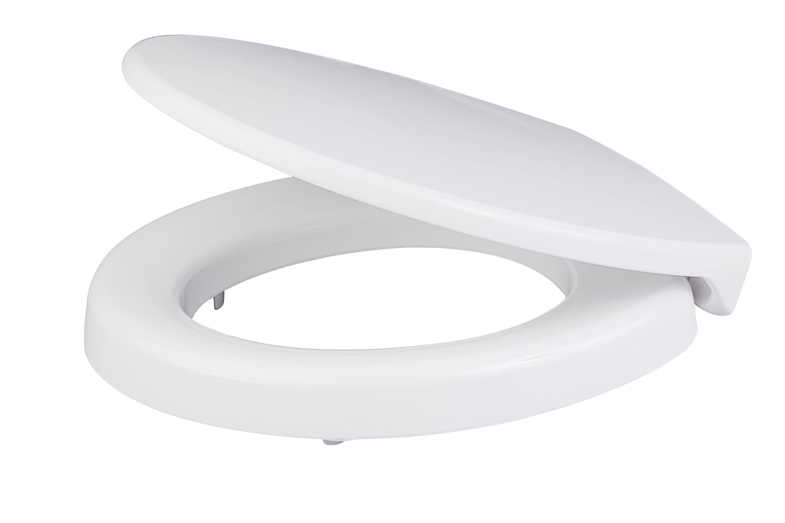 Grünblatt WC Sitz Health Care Toilettensitz mit 5 cm Sitzerhöhung und Absenkautomatik, extra stabile Befestigung für maximale Sitzsicherheit, Duroplast, Weiß