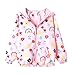 Domueay Ragazza Giacca a Vento Giacche Bambina Cappotto Con Cappuccio Fiori Rosa Arcobaleno Cappotti Sottile Impermeabile Protezione Solare Cerniera Autunno Vestiti Antipioggia Zip 6-7 Anni