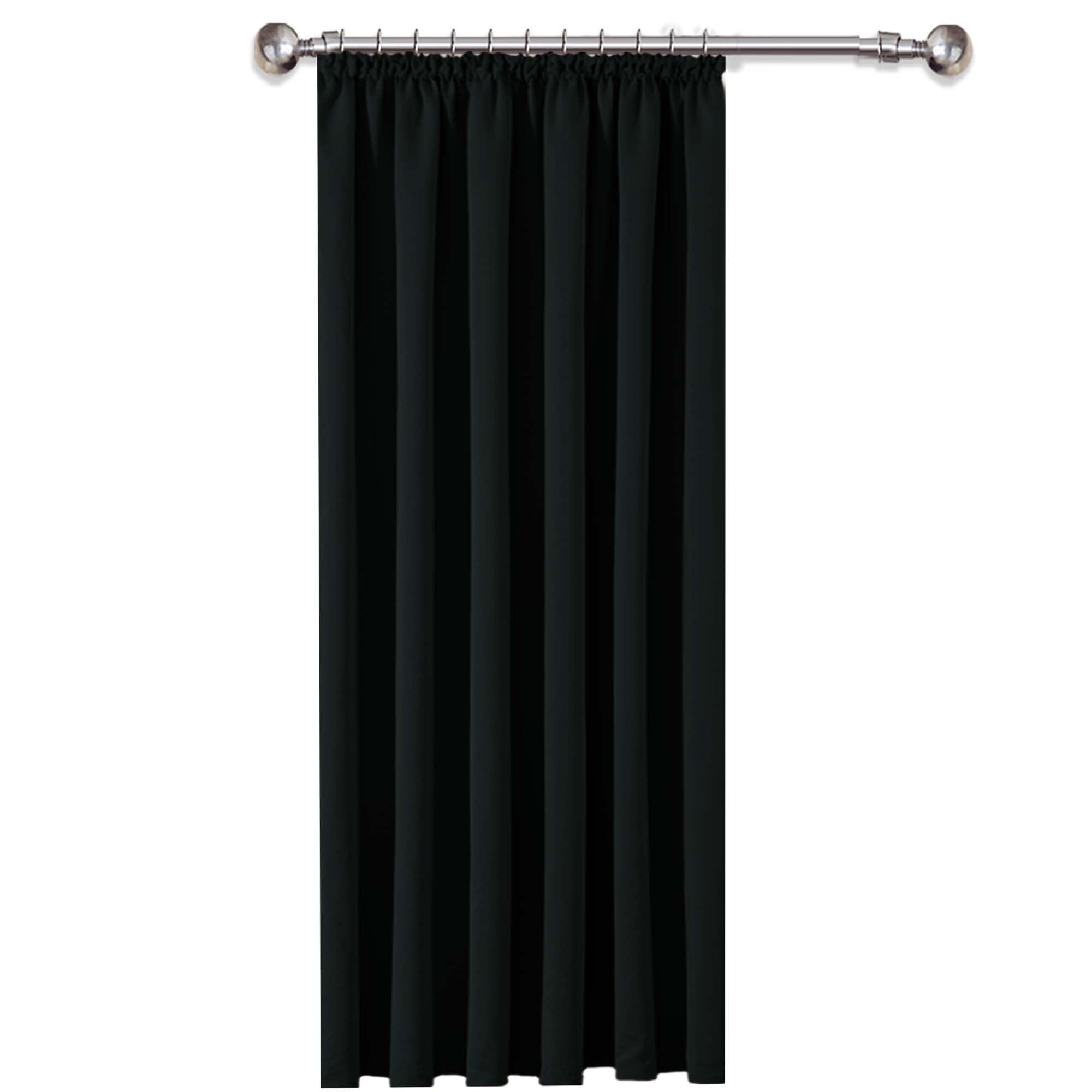 Ameha Black Out Curtains Pencil Pleat Curtains For Bedroom 66X84 Inch Thermal Insulated Super Soft Door Curtains 1 Panel With Tieback