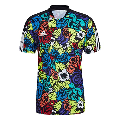 adidas Mens TIRO Jersey All Oversize Printed FLOWERJERSEY (Short Sleeve), Multicolor, Large