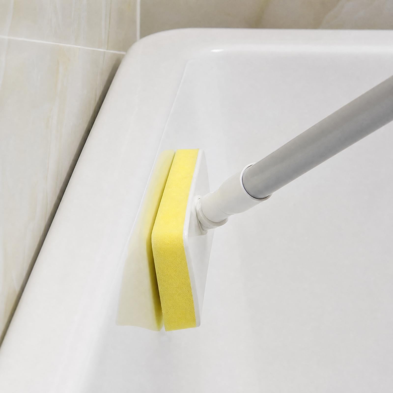 Ronyme Brosse Éponge à Long Manche Haute ité Brosse lle n Tête Pivotante Ergonomique pr Sol
