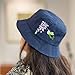 FYSIVOKE Bucket Hat Embroidery Kit, Floral Animal Embroidery Kit for Beginner, Make Your Own Fisherman Hat Include Cloth Colorful Threads Feather Ornament for DIY Craft Lover (Black)
