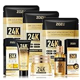 24K Skincare Set,Skin Care Products Set,Hyaluronic Acid Serum Skincare Gift Set With Facial Cleanser,Face Serum,Eye Cream, Face Mask,Anti-Aging Skin Care Kit For Women,Gifts Set For Teen Girls