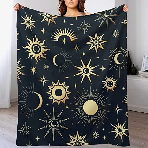 Couverture polaire étoiles lune 100x130 cm pour lit et canapé - 7