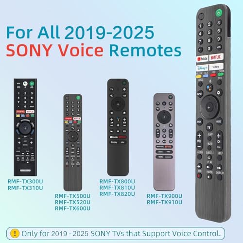 Image of Sony TV Replacement Remote Compatible with All 2019 to 2024 Sony and Bravia Smart TVs with Voice Control Works Perfectly with XR and XBR Series 4K LED OLED Google and Android TVs Includes