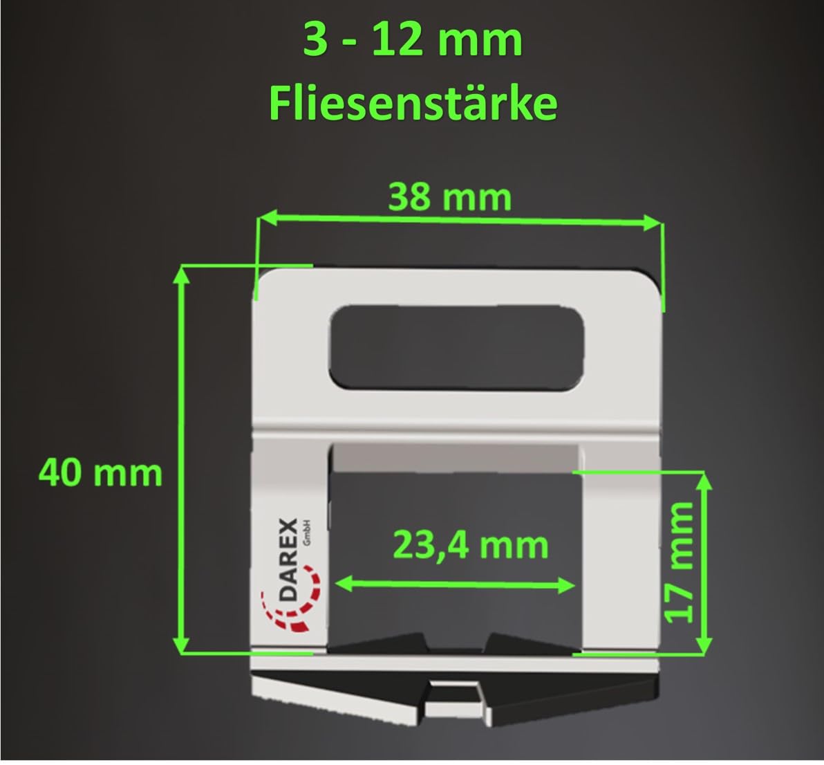 1000 Stk. Zuglaschen Fliesen Abstandhalter Nivelliersystem 1 mm / 1,5 mm / 2 mm / 2,5 mm und 3 mm für Fliesenstärke 3 mm - 12 mm (1,5 mm Fugenbreite)