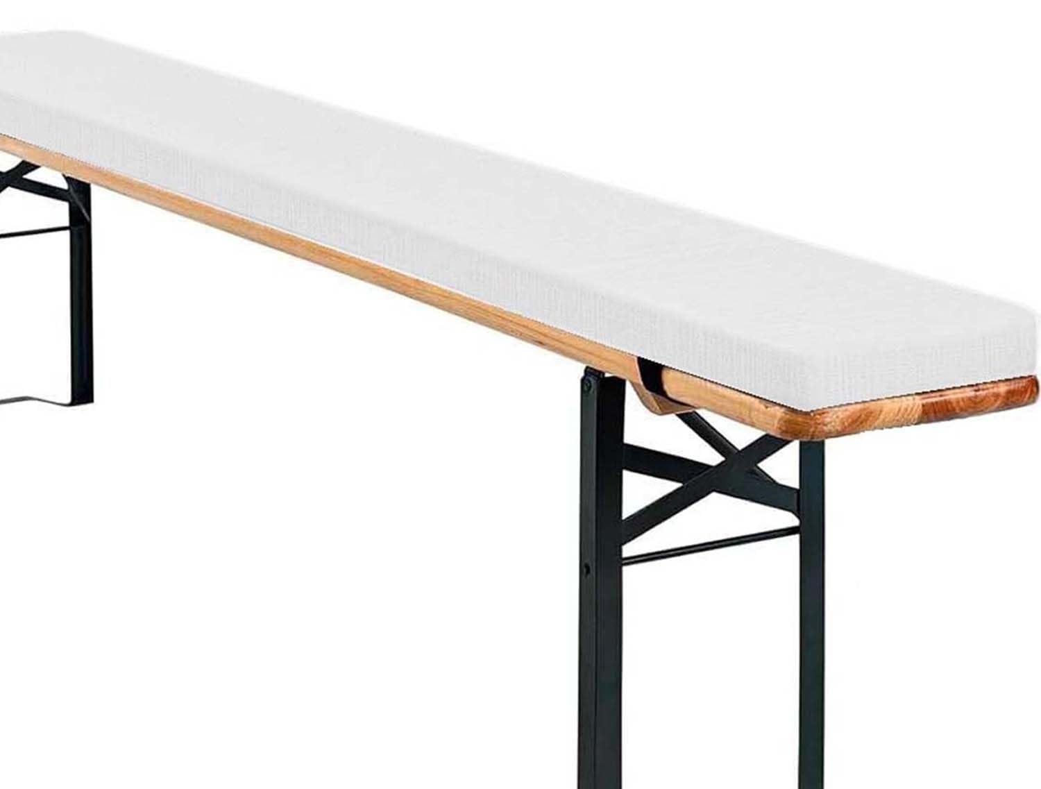 Cojín de banco 150x40 blanco de 3cm grosor para banquetas de interior y jardín