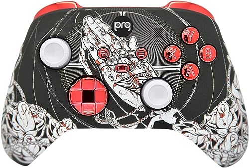 Image of Hand Airbrushed Fade Custom Controller Compatible with Xbox Series X /S & Xbox One (Series X /S Bloody Forgiveness W /Red Chrome Inserts)
