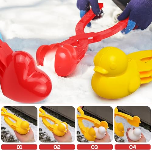 HOVCEH 6 Stück Schneeball Former, Snowball Maker, Schneeballzange, Schneeball Clip, Verschiedenen Formen Schneeball Makerheavy Pflicht mit Griff Winterwerkzeug für Kinder im Freien Spielen Schnee