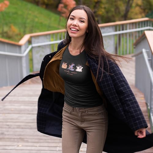 Life is Good Women's Crusher Tee, Long Sleeve Cotton Graphic T-Shirts, Spooky Season Doodles3