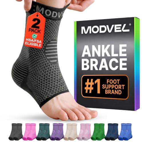 Modvel Foot & Ankle Brace Socks for Sprained Ankle...