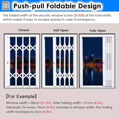 Protector de puerta de seguridad plegable para ventana deslizante, barrera de seguridad para niños y mascotas para el hogar, loft, cobertizo, bloqueable, protección duradera, fácil de instalar, diseño