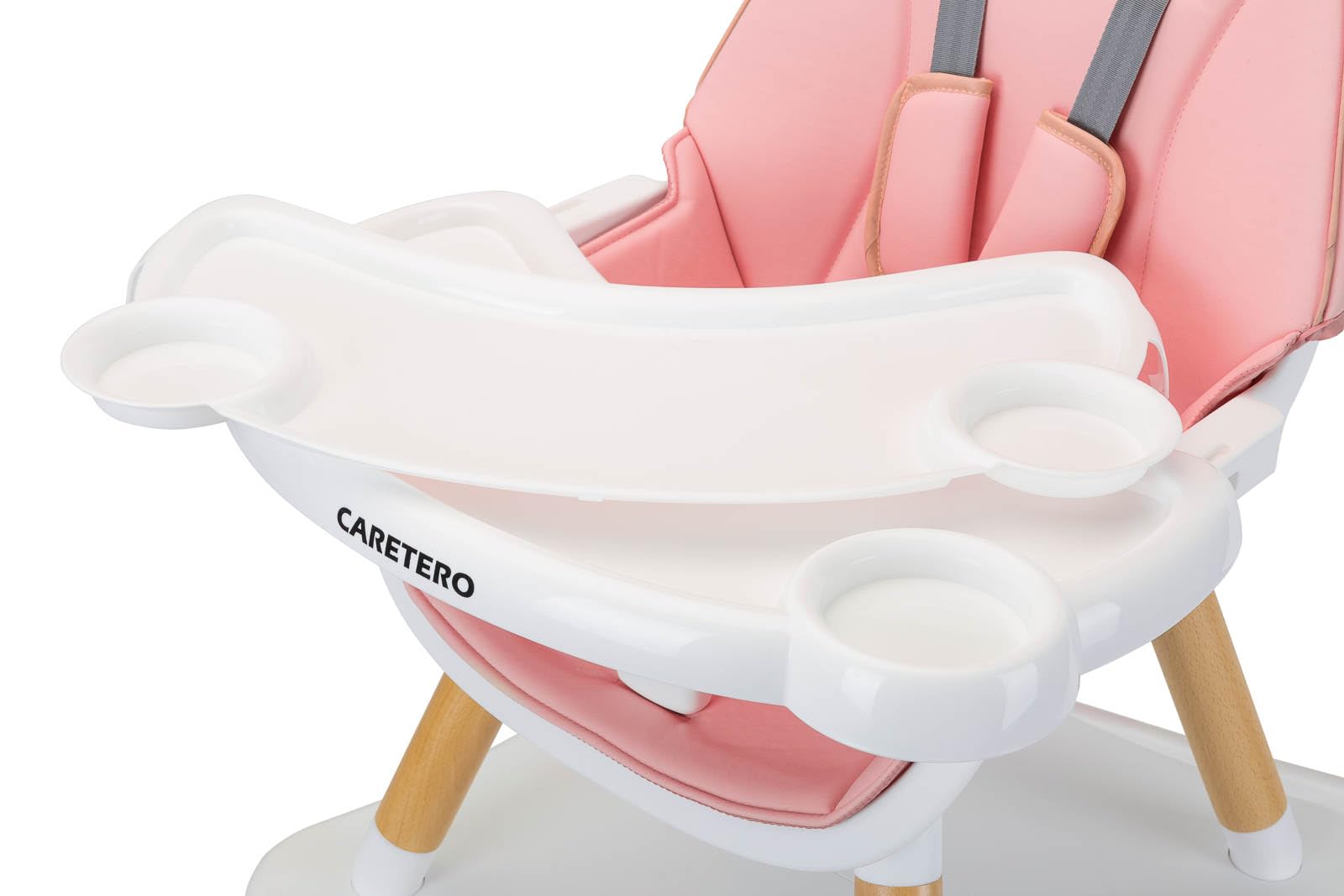 CARETERO - Krzesełko dla dziecka TUVA_p - Skandynawski design - Dziecięce siedzisko do jadalni od 6 miesięcy do 3 lat - Max. Obciążenie 15 kg - Zestaw 2w1 lub krzesełko i stolik - Rózowy