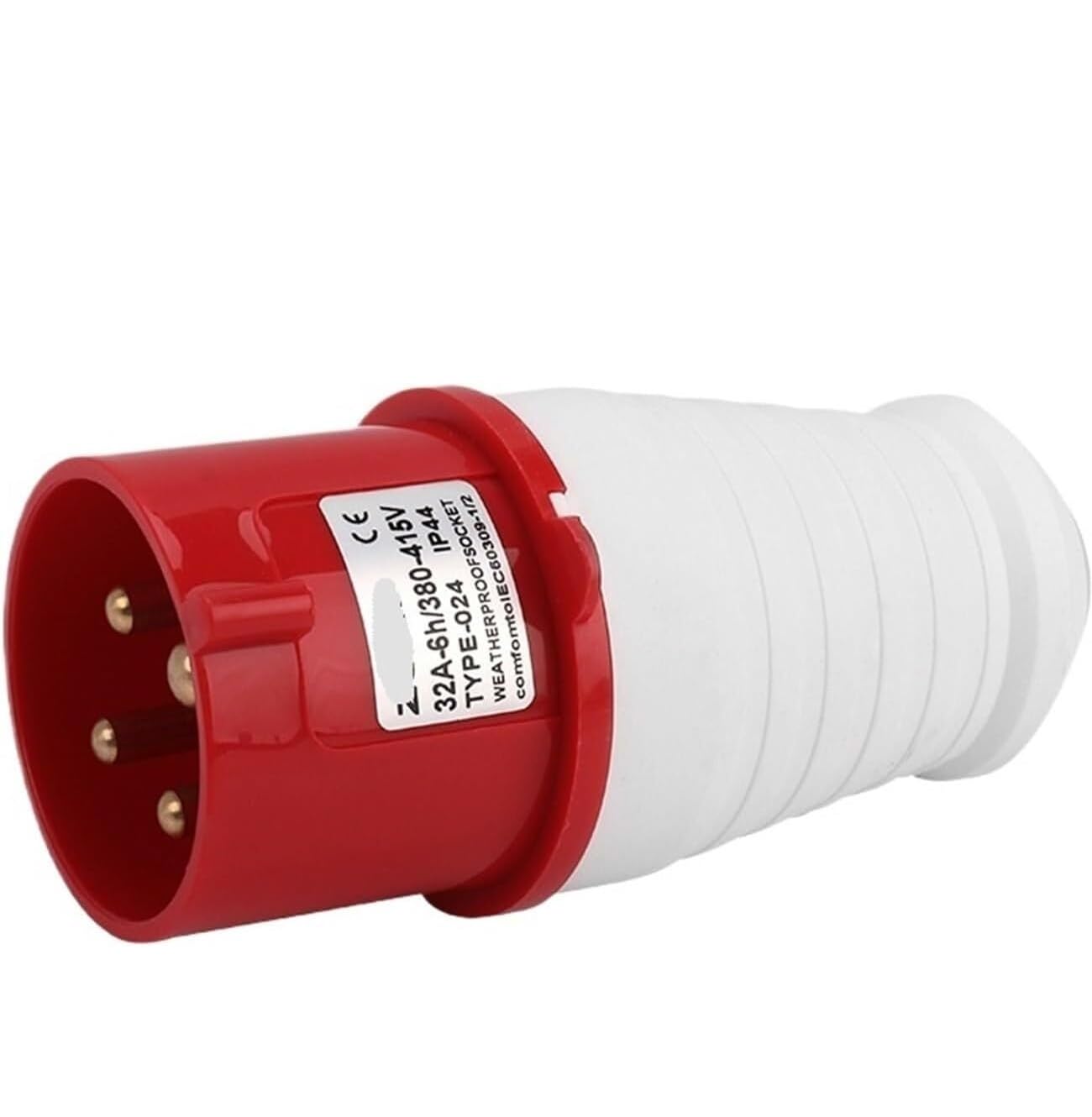 Enchufe trifásico industrial ZQ-024 robusto de 4 pines y 32 A resistente IP44
