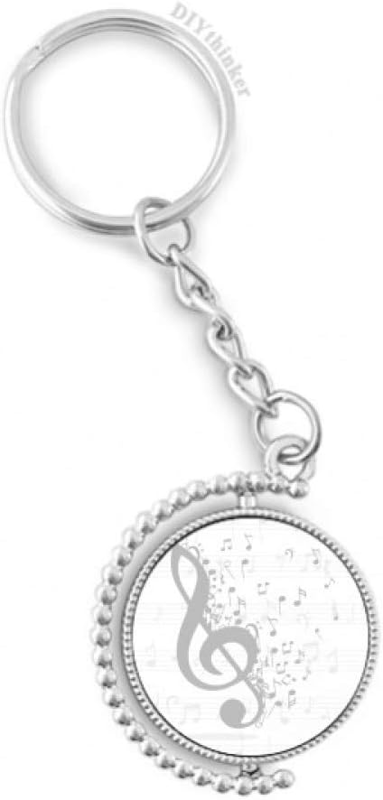 DIYthinker Treble Clef Flappg Music Note Rotatable Keyholder Ring Disc Accessories Chain Clip