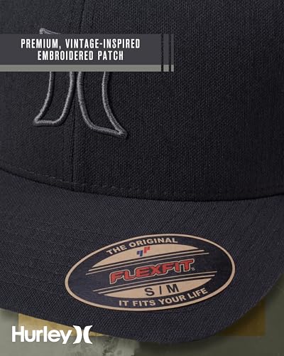 Image of Hurley Mens Trucker Hat - Lightweight Breathable Stretch Mesh Back Curved Bill Baseball Cap with 3D Front Icon Logo