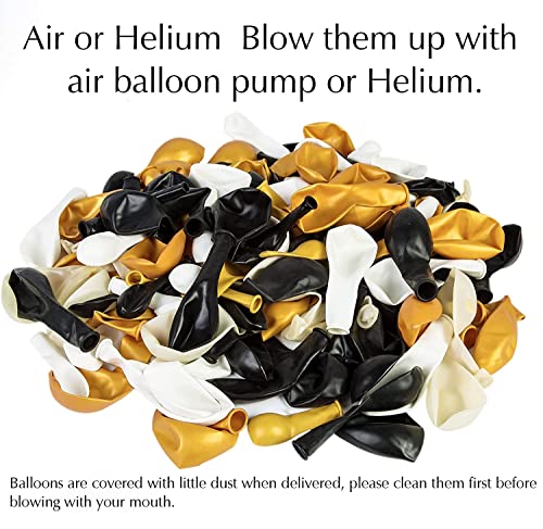 Image of Party Propz Metallic Balloons For Decoration - Set of 50 Pcs White, Black and Golden Balloons | Gold and Black Balloons For Birthday | Balloon Decorations For Birthday | Happy Anniversary Decorations