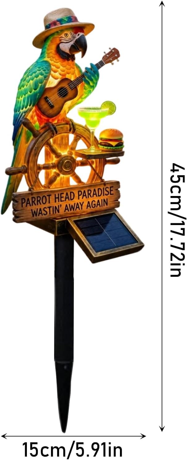 Luz Solar en Forma de Loro para Jardín, Lámpara Empotrable Resistente al Agua Decorativa para Césped, Patio y Terraza, Ideal para Fiestas en Piscina, Regalo Original para Exteriores
