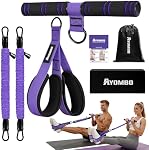Ayombo Upgrade Pedal Resistance Band with Handle, Adjustable Tube Foot Pedal Device Puller Exercise Bands, For Abs Arm Leg Waist Workout, Core Pilates, Sit Up Exercise Equipment for Full Body Training