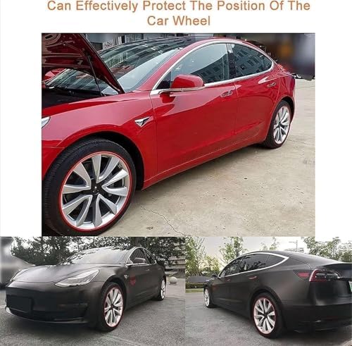 Car Wheel Rim Protector Set of 4 - Durable Nylon Edge Guard Rings for All Vehicles - 18" Black Decorative Tire Trim Strips - Universal Wheel Protection