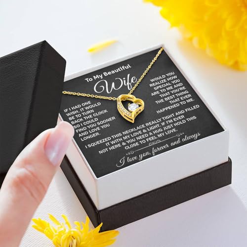 To-My-Wife-Jewelry-Gift-Best-Wife-Ever-Gifts-From-Husband-Birthday-Gift-Ideas-for-Women-Beautiful-Christmas-Necklace-for-Wife-Gifts-for-Wife-Forever-Love-Necklace-for-Wife-With-Loving-Message-Card-and